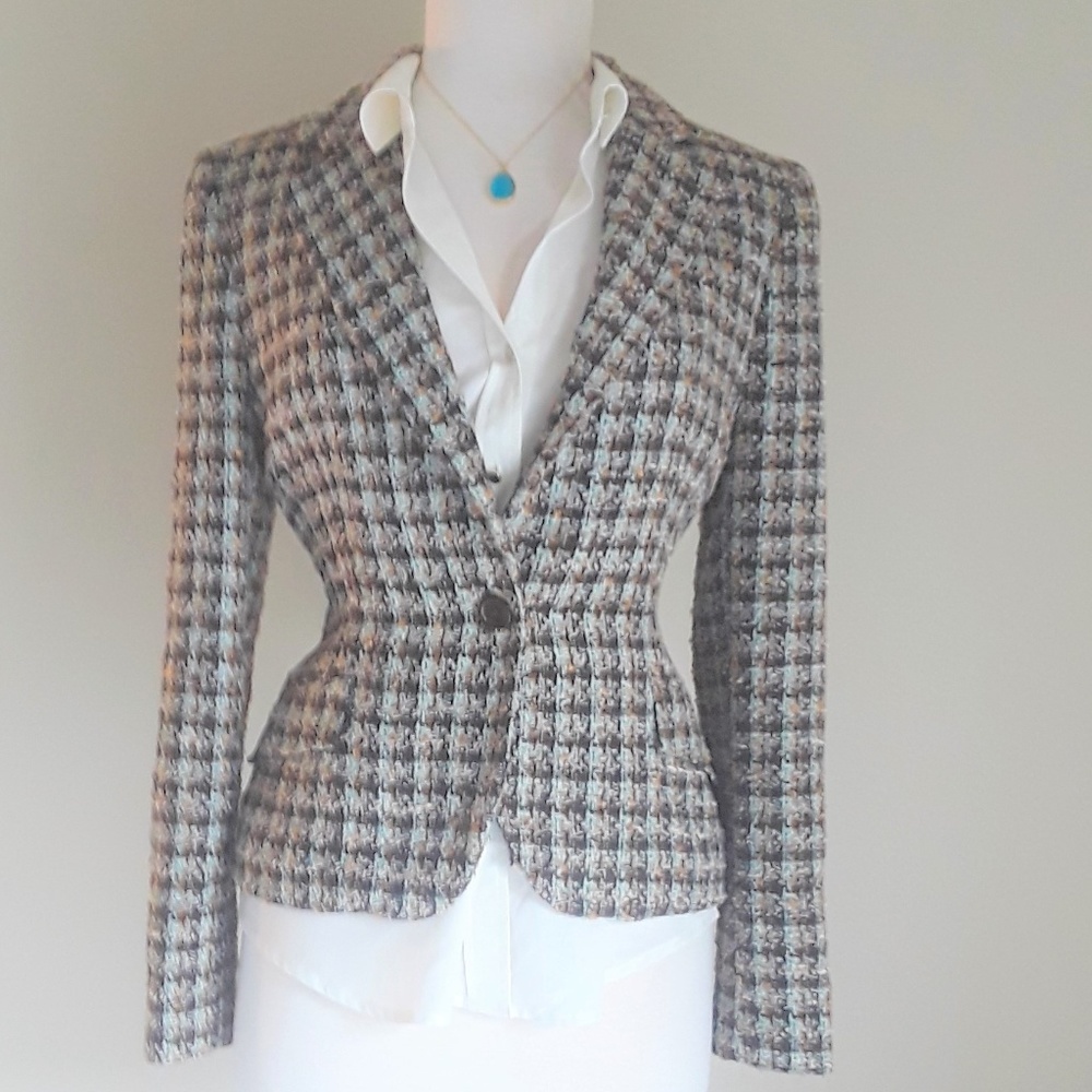 COPY - NWT! Wool and cotton tweed blazer